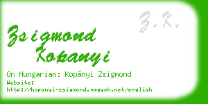 zsigmond kopanyi business card